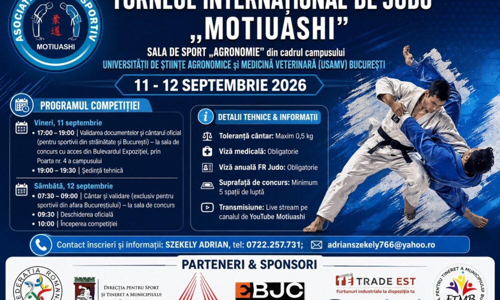 Aproximativ 800 de tineri judoka, din patru țări, la Turneul Internațional de Judo „Motiuashi” de la București