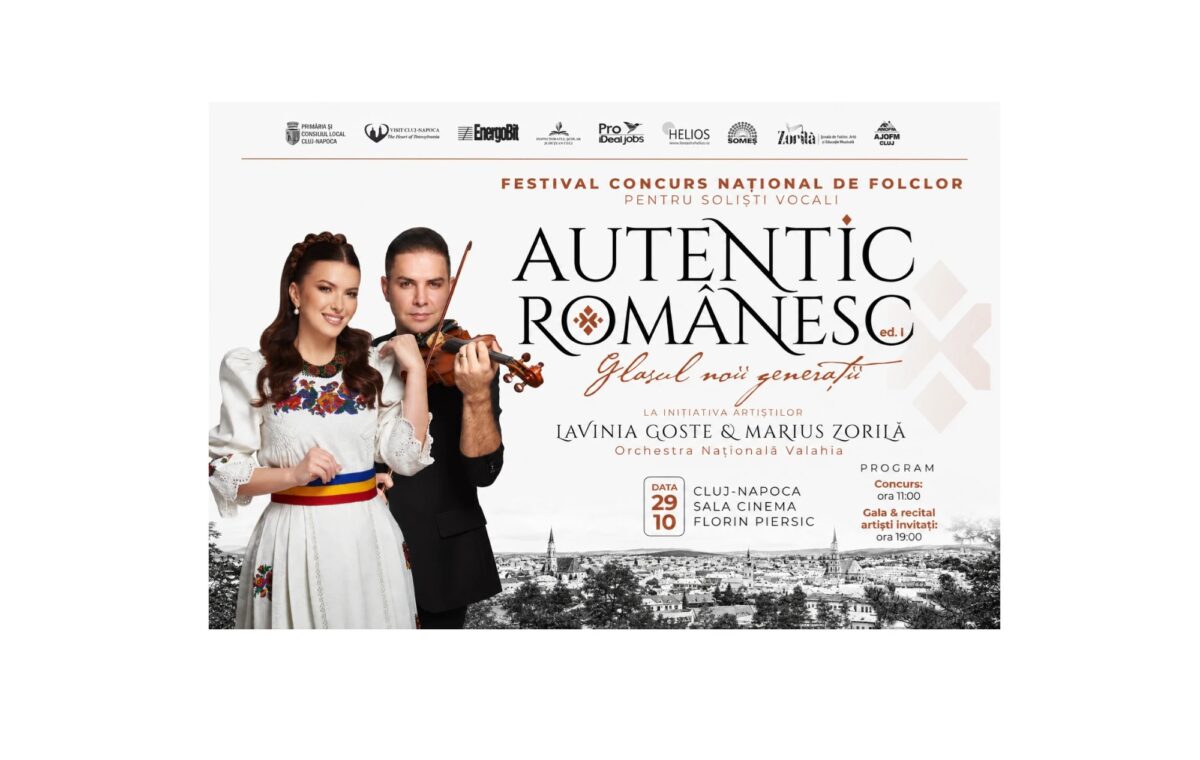 Se caută noile voci ale folclorului românesc. Lavinia Goste și Marius Zorilă vă invită la Festivalul-Concurs Național „AUTENTIC ROMÂNESC”