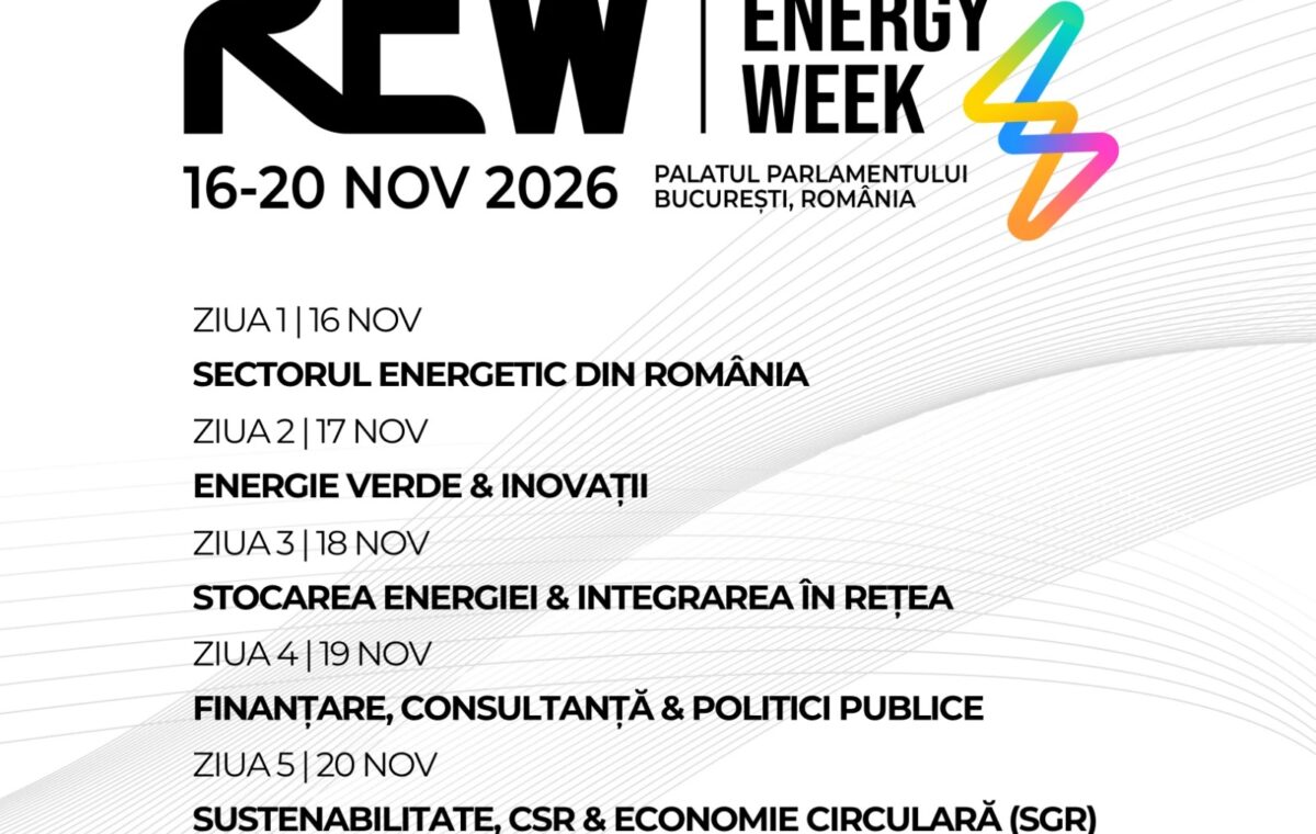 ROMANIAN ENERGY WEEK revine la Palatul Parlamentului, între 16 și 20 noiembrie 2026, cu cinci zile de dialog despre viitorul energetic al României